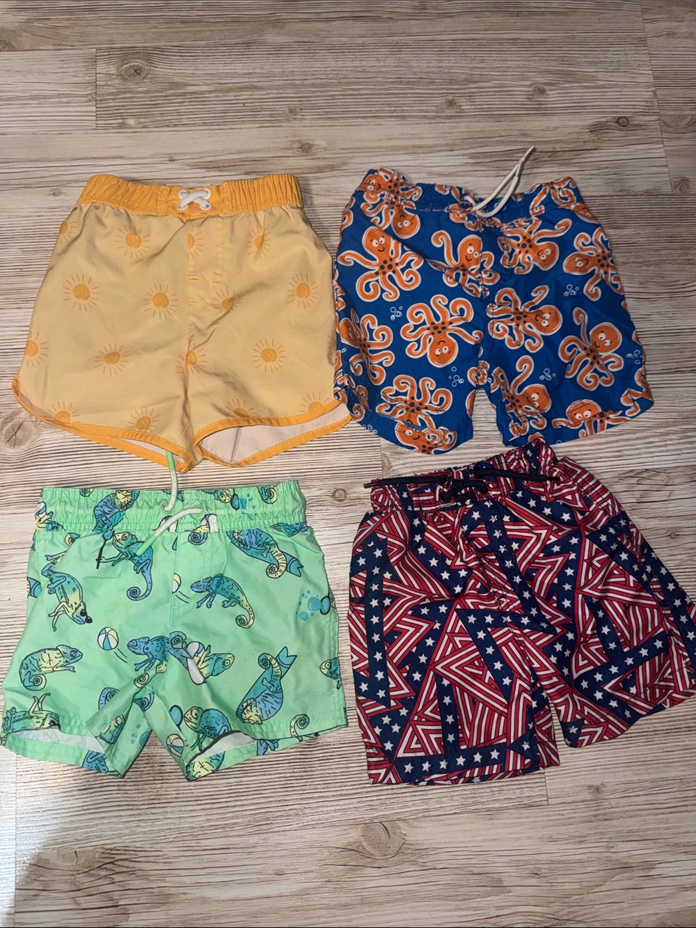 Little Me Yellow Sun Swim Trunks